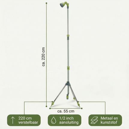 Cheqo® Buitendouche - Tuindouche - Camping Douche - Buitendouche Statief - Tuindouche Statief - Tuindouche met Statief - Buitendouche met Statief - Tuindouche op Statief