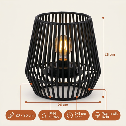 Cheqo® Solar Tafellamp - Solar Tafel Lamp - Solar Lamp Tafel - Solar Tuinlamp - Solar Tuinverlichting - Solar Buitenlamp - Solar Buitenverlichting - Solar Lamp Buiten - Solar Sfeerlamp - Solar Sfeerlicht
