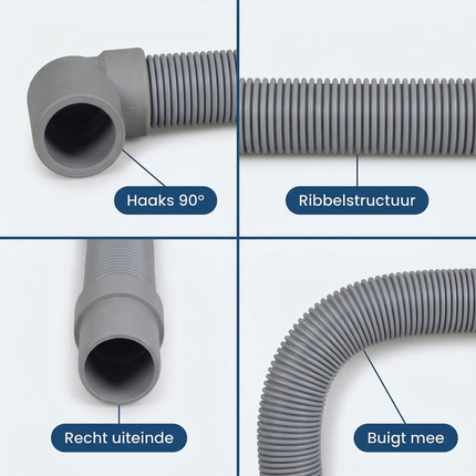 Cheqo® Afvoerslang - Flexibele Afvoerslang - Universele Afvoerslang - Afvoerslang Haaks - Afvoerslang met Bocht - Afvoerslang Bocht - Afvoerslang Recht Haaks - Afvoerslang Aansluiting Haaks - Afvoerslang Aansluiting Recht