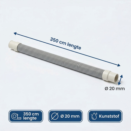 Cheqo® Afvoerslang - Flexibele Afvoerslang - Universele Afvoerslang - Afvoerslang Wasmachine - Wasmachine Afvoerslang - Afvoerslang Vaatwasser - Vaatwasser Afvoerslang - Afvoerslang Aansluiting - Afvoerslang Recht - Afvoerslang met Wandbeugel