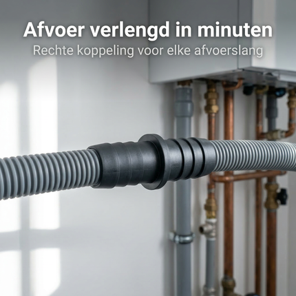 Cheqo® Afvoerdoorverbinder - Afvoer Doorverbinder - Afvoerverbinder - Afvoer Verbinder - Afvoerkoppeling - Afvoer Koppeling - Afvoer Connector - Afvoer Koppeling Recht - Rechte Afvoer Koppeling