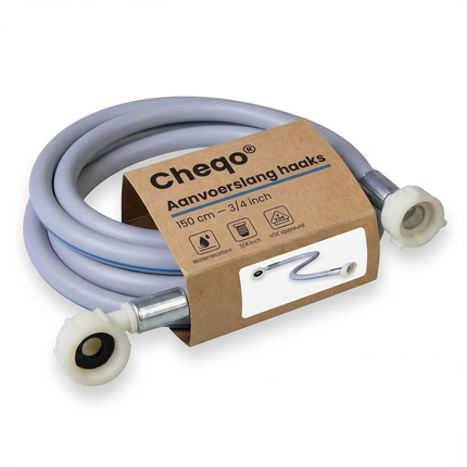 Cheqo® Aanvoerslang - Universele Aanvoerslang - Water Aanvoerslang - Waterslang Aansluiting - Toevoerslang - Water Toevoerslang - Wasmachine Aanvoerslang - Vaatwasser Aanvoerslang - Aanvoerslang 3/4 - Haakse Aanvoerslang