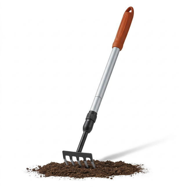 Cheqo® Tuinhark - Tuincultivator - Cultivator Hark - 5 Tands Cultivator - 5 Tands Hark - Tuinhark 5 Tands - Tuinhark Verstelbaar - Tuinhark voor Bladeren - Tuinhark voor Tuinafval