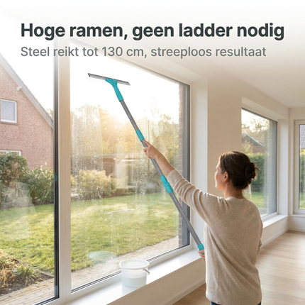 Cheqo® Ramenwisser Set - Ramenwisser - Raamtrekker - Raamwisser - Ramenreiniger Set - Ramen Schoonmaak Set - Ramen Lappen Set - Raam Schoonmaakset - Raamwisser met Steel - Raamtrekker met Steel