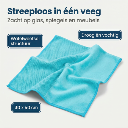 Cheqo® Polijstdoek - Microvezel Polijstdoek - Poetsdoek - Microvezel Poetsdoek - Schoonmaakdoek - Microvezel Schoonmaakdoek - Microvezeldoek - Blauwe Poetsdoek - Blauwe Microvezeldoek