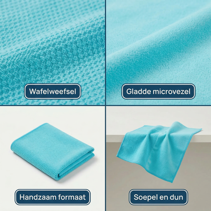 Cheqo® Polijstdoek - Microvezel Polijstdoek - Poetsdoek - Microvezel Poetsdoek - Schoonmaakdoek - Microvezel Schoonmaakdoek - Microvezeldoek - Blauwe Poetsdoek - Blauwe Microvezeldoek
