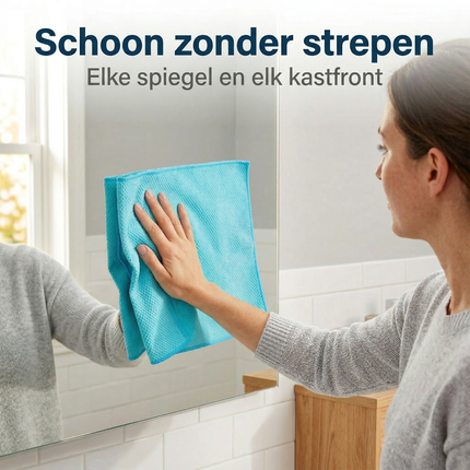 Cheqo® Polijstdoek - Microvezel Polijstdoek - Poetsdoek - Microvezel Poetsdoek - Schoonmaakdoek - Microvezel Schoonmaakdoek - Microvezeldoek - Blauwe Poetsdoek - Blauwe Microvezeldoek