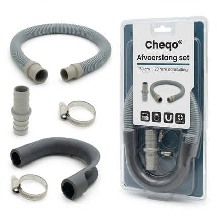 Cheqo® Afvoerslang Verlengset - Afvoerslang Verlenger - Afvoerslang Verlenging - Afvoerslang Set - Afvoerslang - Afvoer Slang Verlengstuk - Afvoer Slang Verlenger - Afvoerdoorverbinder