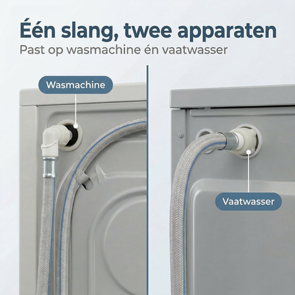 Cheqo® Aanvoerslang - Universele Aanvoerslang - Wasmachine Aanvoerslang - Vaatwasser Aanvoerslang - Toevoerslang - Water Aanvoerslang - Inlaatslang - Aanvoerslang Haaks - Aanvoerslang 3/4