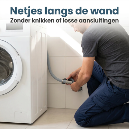 Cheqo® Afvoerslang Verlengset - Afvoerslang Verlenger - Afvoerslang Verlenging - Afvoerslang Set - Afvoerslang - Afvoer Slang Verlengstuk - Afvoer Slang Verlenger - Afvoerdoorverbinder