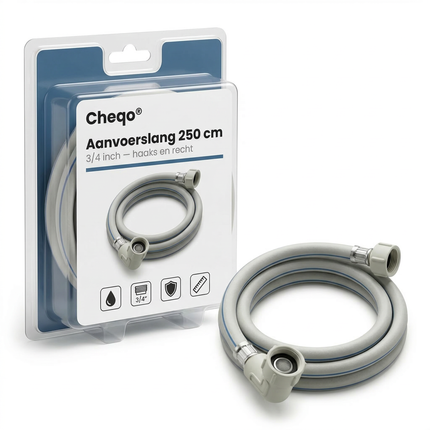 Cheqo® Aanvoerslang - Universele Aanvoerslang - Wasmachine Aanvoerslang - Wasmachine Toevoerslang - Wasmachine Slang - Toevoerslang - Water Aanvoerslang - Water Toevoerslang - Aanvoerslang Haaks - Aanvoerslang Recht