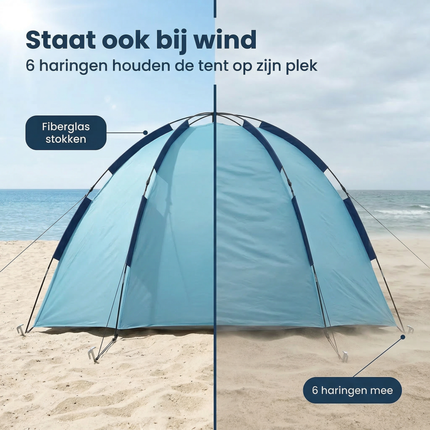 Cheqo® Strandtent - Strand Tent - Strandtentje - Strand Shelter - Strand Schuiltent - Strandcabine - Strandhuisje - Strandtent UV - Strandtent UV 50 - UV Strandtent - UV Werptent Strand