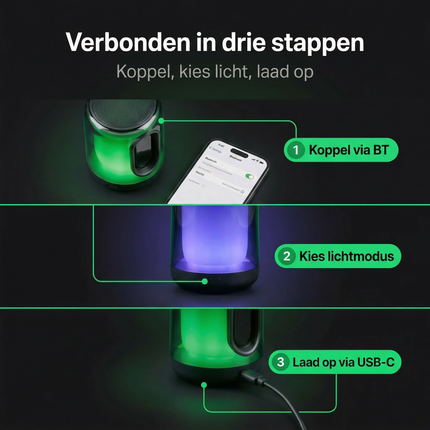 Cheqo® Bluetooth Speaker - Draadloze Speaker - Portable Speaker - Draagbare Speaker - Mini Bluetooth Speaker - Bluetooth Speaker met Licht - Bluetooth Speaker met Rgb - Bluetooth Speaker met Fm Radio - Bluetooth Speaker Aux