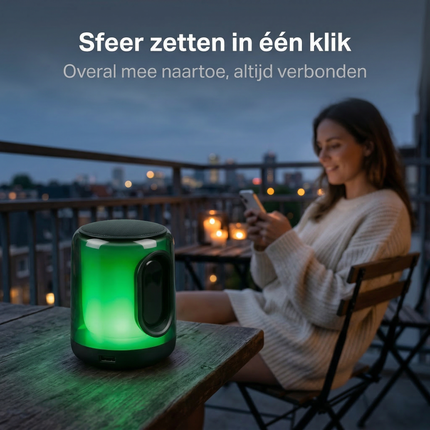 Cheqo® Bluetooth Speaker - Draadloze Speaker - Portable Speaker - Draagbare Speaker - Mini Bluetooth Speaker - Bluetooth Speaker met Licht - Bluetooth Speaker met Rgb - Bluetooth Speaker met Fm Radio - Bluetooth Speaker Aux