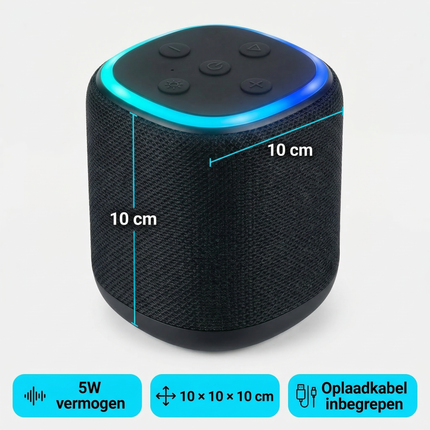 Cheqo® Bluetooth Speaker - Draadloze Speaker - Mini Bluetooth Speaker - Portable Speaker - Bluetooth Box - Bluetooth Luidspreker - Draadloze Luidspreker - Speaker met Licht - Bluetooth Speaker met Licht