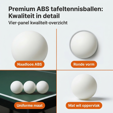 Cheqo® Tafeltennisballen - Pingpongballen - Tafeltennis Balletjes - Pingpong Balletjes - Tafeltennisballen 6 Stuks - Pingpongballen 6 Stuks - Witte Tafeltennisballen - Witte Pingpongballen - Tafeltennisballen Set