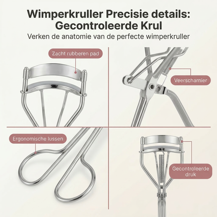 Cheqo® Wimperkruller - Wimper Kruller - Wimperkrul Tang - Wimperkrultang - Wimperkruller Tang - Wimperkruller Tool - Wimperkruller Make-up - Wimperkruller Mascara - Wimperkruller voor Wimpers