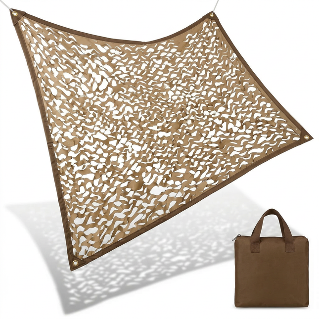 Cheqo® Schaduwdoek - Camouflagedoek - Camouflage Doek - Schaduw Net - Schaduwzeil - Schaduwdoek Beige - Camouflagedoek Beige - Camouflage Net - Schaduwdoek Tuin