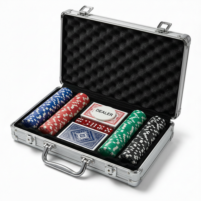 Cheqo® Pokerset - Poker Set - Pokerkoffer - Pokerkoffer Set - Pokerkoffer met Fiches - Poker Chips Set - Pokerchips Set - Pokerfiches Set - Pokerset met Kaarten - Poker Set met Kaarten