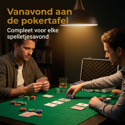 Cheqo® Pokerset - Poker Set - Pokerkoffer - Pokerkoffer Set - Pokerkoffer met Fiches - Poker Chips Set - Pokerchips Set - Pokerfiches Set - Pokerset met Kaarten - Poker Set met Kaarten