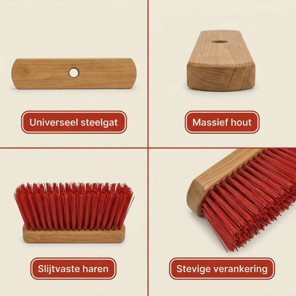 Cheqo® Straatbezem - Buitenbezem - Bezem Buiten - Bezem met Steel - Straatbezem met Steel - Buitenbezem met Steel - Bezem - Tuinbezem - Terrasbezem - Veegbezem - Buitenveger