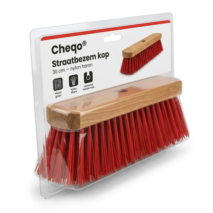 Cheqo® Straatbezem - Buitenbezem - Bezem Buiten - Bezem met Steel - Straatbezem met Steel - Buitenbezem met Steel - Bezem - Tuinbezem - Terrasbezem - Veegbezem - Buitenveger