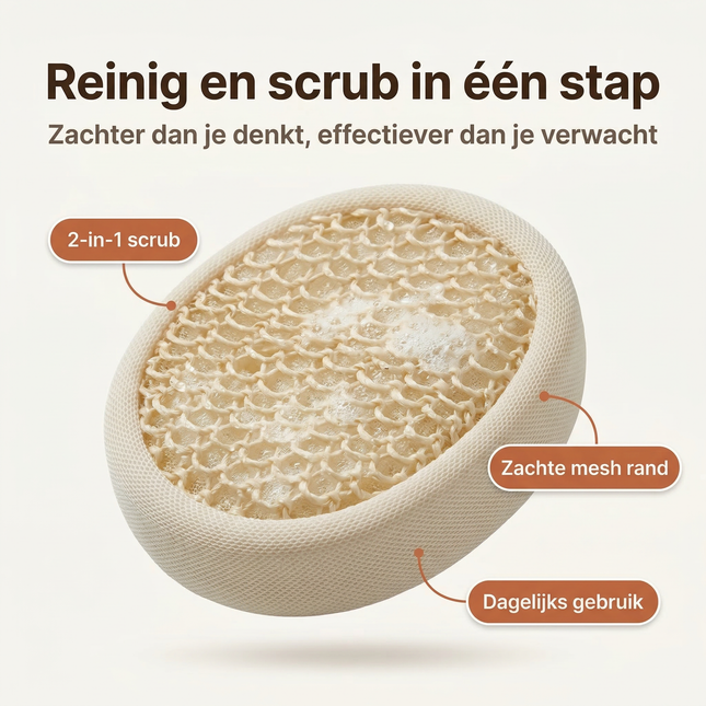 Cheqo® Badspons - Massagespons - Douche Spons - Bad Spons - Scrub Spons - Lichaamsspons - Badborstel - Washandspons - Peeling Spons - Huidverzorging