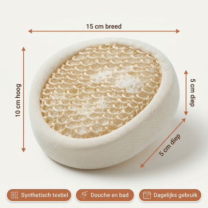 Cheqo® Badspons - Massagespons - Douche Spons - Bad Spons - Scrub Spons - Lichaamsspons - Badborstel - Washandspons - Peeling Spons - Huidverzorging