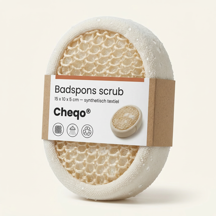 Cheqo® Badspons - Massagespons - Douche Spons - Bad Spons - Scrub Spons - Lichaamsspons - Badborstel - Washandspons - Peeling Spons - Huidverzorging
