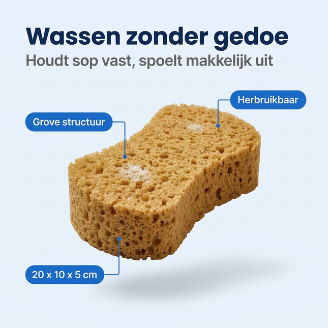 Cheqo® Autospons - Spons Auto Wassen - Spons voor Autowassen - Auto Wassen Spons - Grote Autospons - Schoonmaakspons Auto - Auto Poets Spons - Poets Spons Auto