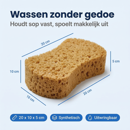 Cheqo® Autospons - Spons Auto Wassen - Spons voor Autowassen - Auto Wassen Spons - Grote Autospons - Schoonmaakspons Auto - Auto Poets Spons - Poets Spons Auto