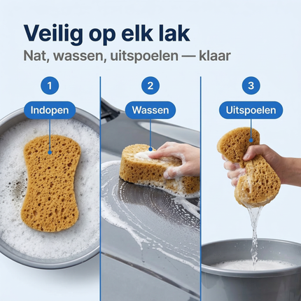 Cheqo® Autospons - Spons Auto Wassen - Spons voor Autowassen - Auto Wassen Spons - Grote Autospons - Schoonmaakspons Auto - Auto Poets Spons - Poets Spons Auto