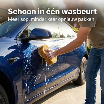 Cheqo® Autospons - Spons Auto Wassen - Spons voor Autowassen - Auto Wassen Spons - Grote Autospons - Schoonmaakspons Auto - Auto Poets Spons - Poets Spons Auto