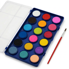 Cheqo® Waterverf Set - Waterverf 18 Kleuren - Waterverf met Kwast - Waterverf met Penseel - Aquarelverf Set - Aquarelverf 18 Kleuren - Verfdoos Waterverf - Waterverf Napjes - Waterverf Palet