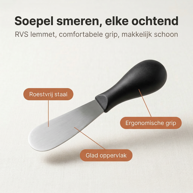 Cheqo® Botermesje - Botermes - Boter Mesje - Boter Mes - Ontbijtmessetje - Smeermesje - Smeermes - Broodmesje - Tafelmesje - Zwart Botermesje - Zwart Smeermesje