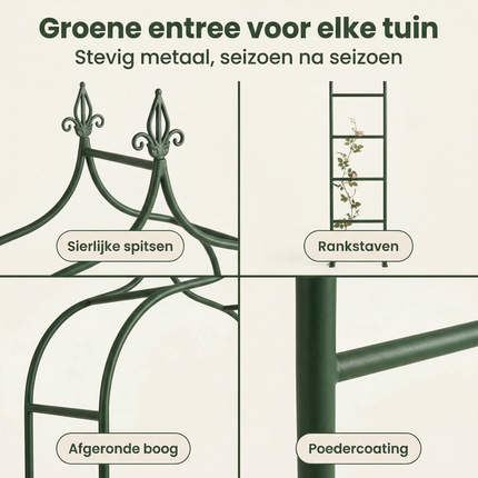 Cheqo® Rozenboog - Tuinboog - Tuinboog voor Klimplanten - Rozenboog voor Klimplanten - Klimboog - Klimboog Tuin - Rankhulp - Rankhulp Tuin - Klimhulp - Klimhulp voor Klimplanten - Bloemenboog - Pergolaboog
