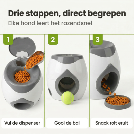Cheqo® Snackdispenser Hond - Snack Dispenser Hond - Honden Snackdispenser - Hondensnoepjes Dispenser - Beloningsspel Hond - Beloningsspeelgoed Hond - Voerspeelgoed Hond - Interactief Hondenspeelgoed - Intelligentiespeelgoed Hond