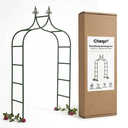 Cheqo® Rozenboog - Tuinboog - Tuinboog voor Klimplanten - Rozenboog voor Klimplanten - Klimboog - Klimboog Tuin - Rankhulp - Rankhulp Tuin - Klimhulp - Klimhulp voor Klimplanten - Bloemenboog - Pergolaboog