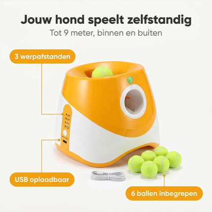 Cheqo® Automatische Ballenwerper Hond - Ballenwerper Hond Automatisch - Ballenwerper Hond - Ballenmachine Hond - Ballenschieter Hond - Honden Ballenwerper - Apporteermachine Hond - Apporteerspeelgoed Hond
