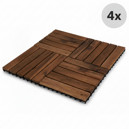 Cheqo® Kliktegels - Houten Kliktegels - Terrastegels - Houten Terrastegels - Balkon Tegels - Balkon Kliktegels - Vlondertegels - Houten Vlondertegels - Tuintegels - Houten Tuintegels