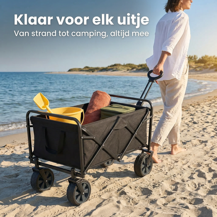 Cheqo® Bolderkar - Opvouwbare Bolderkar - Inklapbare Bolderkar - Bolderwagen - Opvouwbare Bolderwagen - Inklapbare Bolderwagen - Strandkar - Opvouwbare Strandkar - Trekkar - Opvouwbare Trekkar