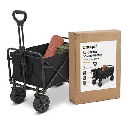 Cheqo® Bolderkar - Opvouwbare Bolderkar - Inklapbare Bolderkar - Bolderwagen - Opvouwbare Bolderwagen - Inklapbare Bolderwagen - Strandkar - Opvouwbare Strandkar - Trekkar - Opvouwbare Trekkar