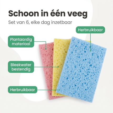 Cheqo® Wissponsen - Wisspons - Sponsjes - Sponsje - Spons - Sponsen - Absorberende Spons - Spons voor Schoonmaken - Schoonmaakspons - Schoonmaaksponsjes - Afwasspons - Afwassponsjes - Huishoudspons