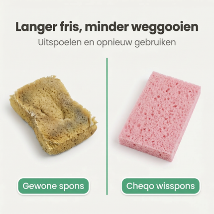 Cheqo® Wissponsen - Wisspons - Sponsjes - Sponsje - Spons - Sponsen - Absorberende Spons - Spons voor Schoonmaken - Schoonmaakspons - Schoonmaaksponsjes - Afwasspons - Afwassponsjes - Huishoudspons