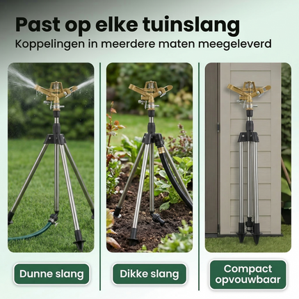 Cheqo® Zwenksproeier - Tuinsproeier - Gazonsproeier - Sproeier op Statief - Zwenksproeier op Statief - Sproeier met Driepoot - Driepoot Sproeier - Sectorsproeier - Sector Sproeier - Sprinkler
