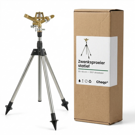 Cheqo® Zwenksproeier - Tuinsproeier - Gazonsproeier - Sproeier op Statief - Zwenksproeier op Statief - Sproeier met Driepoot - Driepoot Sproeier - Sectorsproeier - Sector Sproeier - Sprinkler