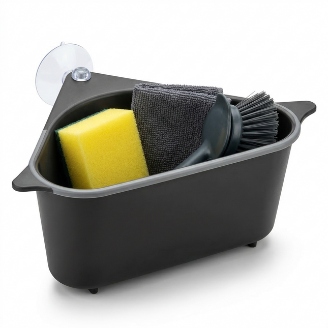 Cheqo® Gootsteen Organizer - Vaatdoekhouder - Sponshouder - Afwasborstelhouder - Aanrecht Organizer - Aanrecht Organiser - Gootsteen Caddy - Vaatdoek Caddy - Gootsteenbakje - Aanrechtbakje