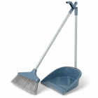 Cheqo® Stoffer en Blik met Lange Steel - Veger en Blik met Lange Steel - Stoffer en Blik Set - Stofblik en Veger - Bezem en Blik - Stoffer en Blik Blauw