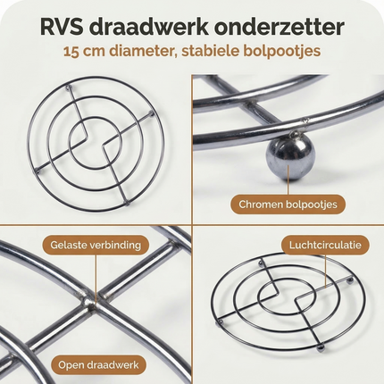 Cheqo® Onderzetters - Onderzetter - Onderzetters voor Glazen - Onderzetters voor Drankjes - Ronde Onderzetters - Ronde Onderzetter - Zilveren Onderzetters - Chroom Onderzetter - Chroom Onderzetters