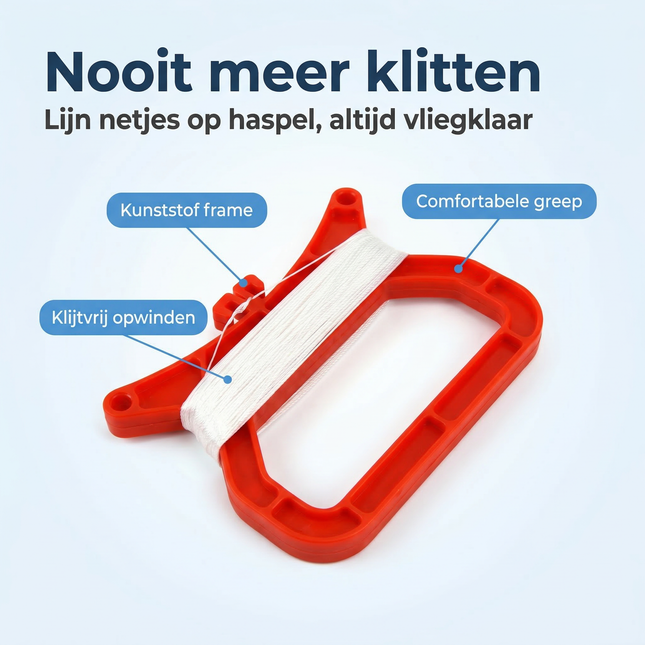 Cheqo® Vliegertouw - Vliegertouw op Haspel - Vliegerlijn - Vliegerlijn op Haspel - Vliegerdraad - Vliegerdraad op Haspel - Vliegerhaspel - Haspel Vliegerlijn - Haspel Vliegertouw
